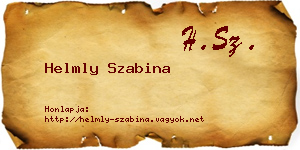 Helmly Szabina névjegykártya